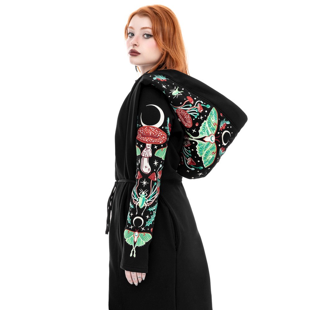 Restyle - Autumnal Equinox Lange Strickjacke - Schwarz